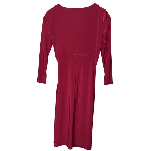 Lauren Ralph Lauren Red Quarter Sleeve - Midi Dress - Picture 3 of 13